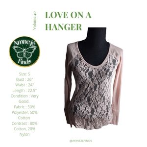 Love on a Hanger Pink Lace Scoop Shirt